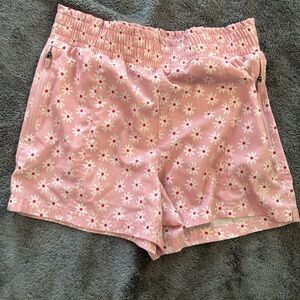 Pink Floral Print Shorts